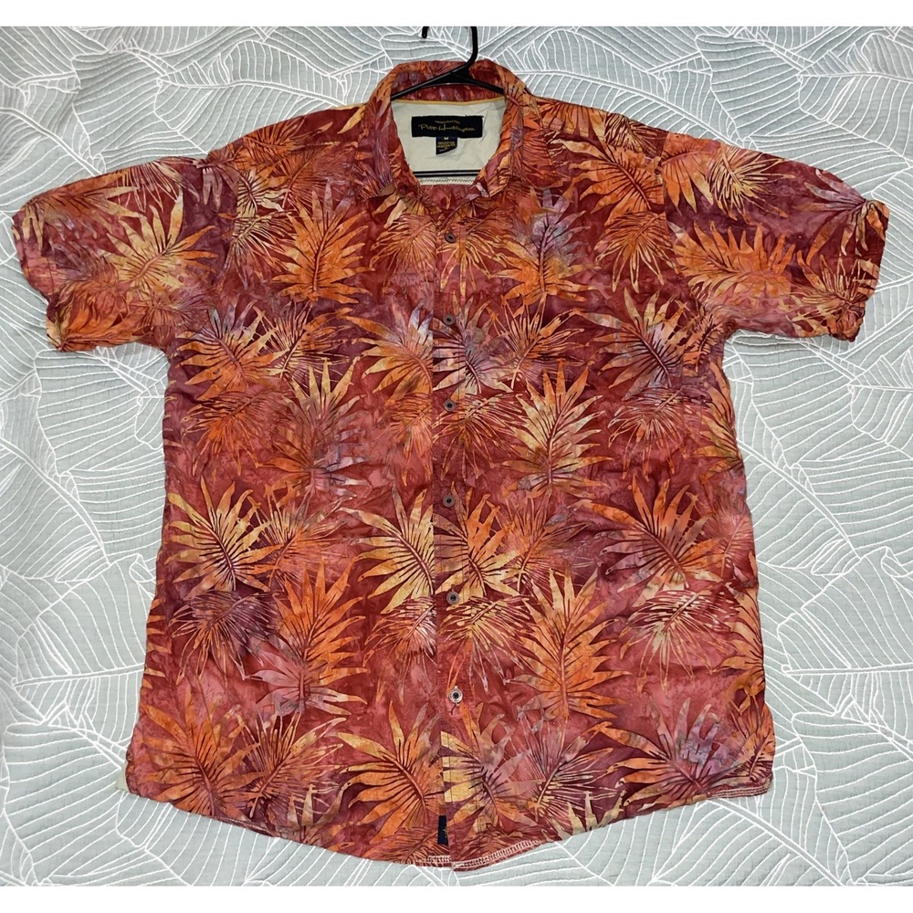 Pete‎ Huntington Handcrafted Bali Batik Hawaiian Shirt Button Down Sz M